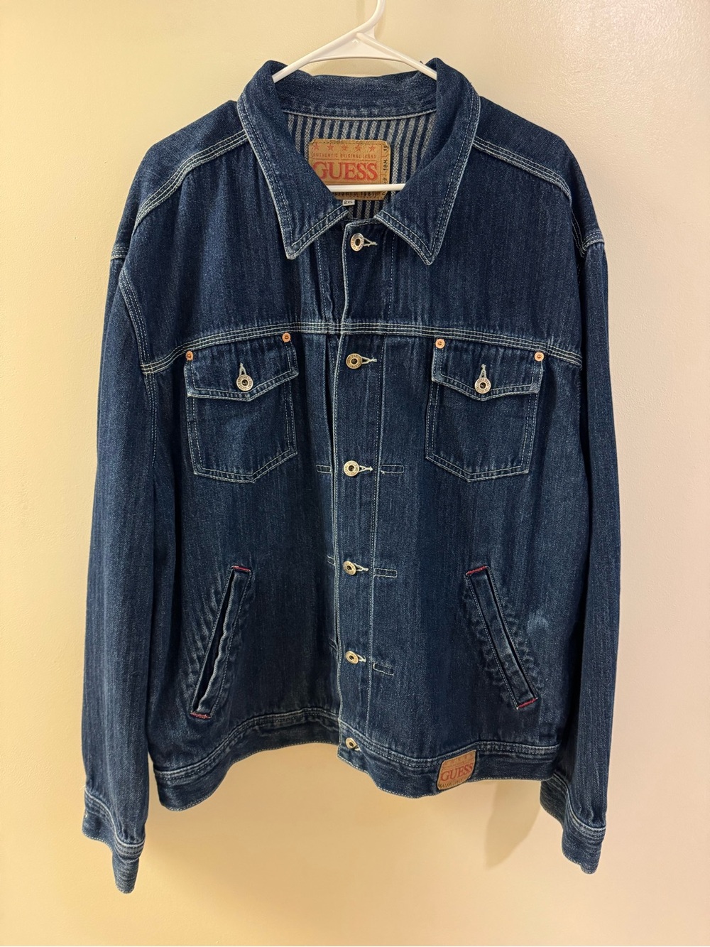 Guess Denim Jacket Vintage Men’s 2XL Made In The USA Blue Button Up
